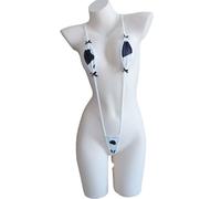 YUANMO Costume da bagno intero da donna in stile Lolita, con reggiseno e mutandine e costume da bagno con motivo a mucca