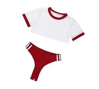 YUANMO Costume da donna anime per cosplay, uniforme giapponese, lingerie con perizoma, set da 2 pezzi, Rosso, taglia unica