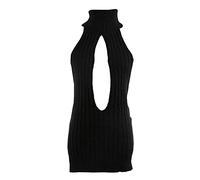 YUANMO Maglione Pullover Sexy Anime Cosplay Maglione Aperto Senza Maniche Stile Giapponese con Collo Dolcevita (Nero, Taglia Unica)