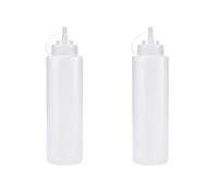 Yuannee Bottiglia Squeeze di Plastica,2 PCS 240 ML Bottiglia da Spremere Trasparente Condimento Dispenser Bottiglia Squeeze Graduata di Plastica per Ketchup Senape Mayo Salse Piccanti