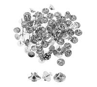 Yuannee Chiusure a Farfalla con Spilla,50 PCS Ferma Spille Chiusure a Farfalla con Spilla Ricambio Farfallas Frizione con Vuoto per Lavori Artigianali Non Sono Necessari Attrezzi Argento