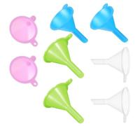 Yuannee Piccolo imbuto per riempire piccoli 8 pezzi, mini imbuti in plastica trasparente, contenitori per cosmetici, per oli, lozioni, shampoo, arte della sabbia