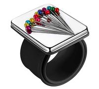 Yuannee Puntaspilli,Puntaspilli Magnetici da Cucito Polso Braccialetto Porta Spille Magnetico in Silicone Puntaspilli Magnetici da Polso Cucito Magnetico Polso per Fermagli (Nero)