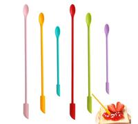 Yuannee Spatole in Silicone,6PCS Mini Spatole in Silicone a Doppia Punta Riutilizzabili Mini Cucchiai per il Trucco Set Multicolore Spatole per Bellezza e Cucina per Bottiglie di Marmellata Flaconi