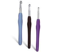 Yuannee Uncinetti Set,3 PCS Uncinetto Ferri da Maglia Uncinetti da 5/6 / 7 MM Uncinetti in Metallo Multicolore Uncinetti Ergonomici Manico Morbido Aghi di Crochet per Lana Cucito