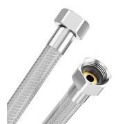 YUANNY Tubo flessibile da 1/2" su entrambi i lati, 100 cm, tubo di collegamento, tubo di collegamento, tubo flessibile per rubinetto, valvola ad angolo, lavandino, cucina, bagno, WC