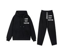 YUANOU Tuta Personalizzata per Coppia con Logo O Testo, Felpa con Cappuccio in Cotone Personalizzata, Pullover Streetwear Pesante da Uomo con Ricamo per La Stampa del Logo Color28,XXL