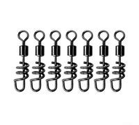 Yuanpgky 100 connettori per esche da pesca con scatto avvitato, cavatappi girevoli per pesca d'acqua dolce e salata, attrezzatura terminale in acciaio inox rame per (10#)