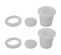 Yuanpgky 2 set di 2 coperture ad anello per ombrellone, in silicone, per fori da tavolo da 5-6,3 cm, accessori per mobili da esterno, nero e bianco (28 cm)