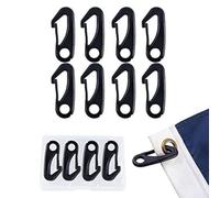 Yuanpgky 8 ganci a scatto resistenti per asta della bandiera, fissaggio in nylon per bandiere standard con occhielli, resistenti alle intemperie, accessorio decorativo da giardino per uso esterno