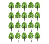 Yuanpgky Alberi modellini per paesaggi di diorama e giochi di guerra, ferrovia, confezione da 20, altezza 9 cm e 5 cm, fogliame artificiale in plastica verde, per decorazioni da giardino in miniatura