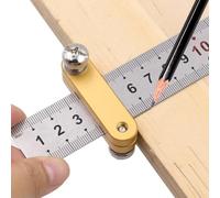 Yuanpgky Blocco di posizionamento righello in acciaio con indicatore di linea per falegnameria e strumento di misurazione fai da te in lega di alluminio