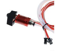 Yuanpgky Blocco in alluminio per riscaldamento estrusore per, compatibile con 3 e per serie CR10, per ugello in ottone lavorato a CNC, 20 x 4,5 x 49 mm, rosso (24 v40 W)