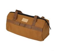 Yuanpgky Borsa portaoggetti in tela per attrezzi da campeggio, per picchetti, chiodi a terra e martello, organizer a doppio strato ispessito con manico, 35 x 15 x 15 cm (kaki)