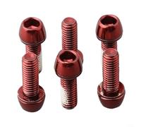Yuanpgky Bulloni per pinza freno a disco, M6 x 18 mm, 6 pezzi, viti di fissaggio per freno a disco, compatibili con struttura in acciaio e finitura rivestita in PVD (rosso)
