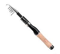 Yuanpgky Canna da pesca telescopica in fibra di carbonio per casting, 1,6/1,8/2,1 m, finitura in finto legno, leggera e portatile, con guide in acciaio inossidabile, alta resilienza per (160 pollici