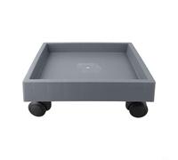 Yuanpgky Carrello quadrato per vasi da fiori con ruote, in plastica resistente, vassoio mobile per vasi da fiori, sottobicchiere da giardino con rulli, per piante in vaso, grigio (interno 23,5 cm)
