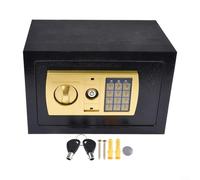 Yuanpgky Cassaforte per uso domestico, ignifugo e impermeabile, cassaforte per tastiera digitale, con chiave di riserva, 31 x 20 x 20 cm, armadio di sicurezza in acciaio con antimanomissione (D)