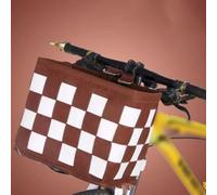 Yuanpgky Cestino per bici in feltro da 13 l, con manici, portatile, pieghevole, con cinghie da polso, design impermeabile per pendolari, shopping, campeggio, compatibile (marrone)