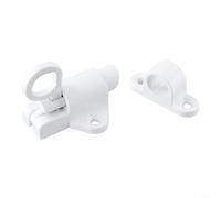 Yuanpgky Chiavistello per porta in lega di alluminio con meccanismo a molla per soffitti mansardati, chiusura automatica con anello e viti, bianco