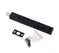 Yuanpgky Chiusura cieca in acciaio inox per porte doppie, 15,2 cm estesa a scomparsa con bulloneria di montaggio inclusa (nero)