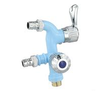 Yuanpgky Connettore dell'acqua multifunzionale a doppia uscita per lavatrice, piscina mocio, balcone e bagno, raccordo in plastica a connessione rapida con due uscite per efficienza (blu)