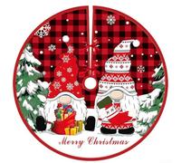 Yuanpgky Copertura per pavimento per albero di Natale, diametro 90 cm, con ornamento per neve, panno morbido per proteggere il tappeto dalla caduta degli aghi dell'albero (E)