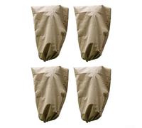 Yuanpgky Coperture per piante antigelo in tessuto non tessuto, 80 x 99,1 cm, sacchetti con coulisse per arbusti, piante in vaso e alberi giovani, confezione da 4, traspiranti e riutilizzabili