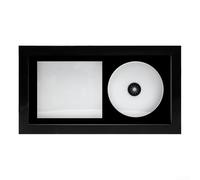 Yuanpgky Cornice in legno massello fatta a mano per album CD, per conservare dischi musicali, collezione di decorazioni per casa e ufficio, colore nero, 35 x 19 x 5 cm