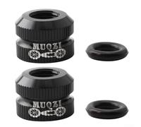 Yuanpgky Dado valvola in lega di alluminio per pneumatici a vuoto, strumento di ricambio 12 x 8,5 mm, leggero, per deragliatore di bicicletta, accessori per ciclismo (nero)