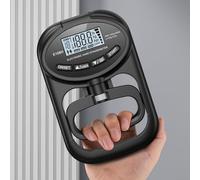 Yuanpgky Dinamometro elettronico a mano per allenamento della forza di presa, ricaricabile, portatile, con display LCD, precisione 0,1 kg, max 120 kg, plastica (nero)