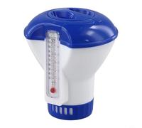 Yuanpgky Dispenser per pastiglie di cloro per piscine e spa con termometro integrato, galleggiante per compresse da 3,8 cm