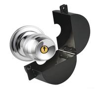 Yuanpgky Dispositivo di blocco della maniglia della porta, in acciaio inossidabile, serratura per pomelli ovali rotondi, sicuro con serratura o corda in acciaio 304, adatto per casa e hotel (A)