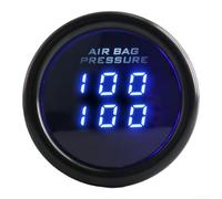 Yuanpgky Doppio manometro digitale con doppio schermo LED, sensore NPT1/8, gamma 0-220 PSI, per veicoli da 12 V-24 V, facile installazione per auto (luce blu)