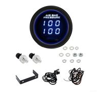 Yuanpgky Doppio manometro digitale con doppio schermo LED, sensore NPT1/8, gamma 0-220 PSI, per veicoli da 12 V-24 V, facile installazione per auto (banda blu psi)