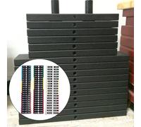 Yuanpgky Etichette per pila di pesi da 5 kg a 120 kg con foro da 1,2 cm per manubri, bilancieri e corde di tensione, adesivi in materiale PP per attrezzature da palestra (5-100 kg)