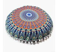 Yuanpgky Federa decorativa per cuscino rotonda bohémien, 43 cm, con motivo stampato su entrambi i lati, chiusura laterale per un facile inserimento e rimozione (#5)