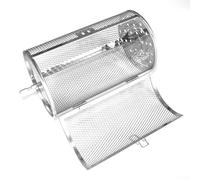 Yuanpgky Griglia rotante in acciaio inox a 360 gradi, griglia per barbecue con porta mobile per grigliare verdure e carne, 14 x 18 cm