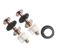 Yuanpgky Guarnizione conica per cassetta WC con rondella in gomma, lunghezza bullone 80 mm, diametro filettatura 10 mm, per riparazione WC, bulloni e dadi inclusi