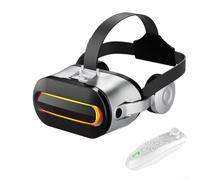 Yuanpgky Immersive VR Headset con Lenti Regolabili per Smartphone, Occhiali 3D per Realtà Virtuale Compatibile con iOS e per Android, Nero (Bianco)