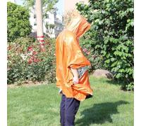 Yuanpgky Impermeabile di pronto soccorso per campeggio ed escursionismo all'aperto, resistente impermeabile antivento cappotto con striscia riflettente, pellicola di alluminio PE portatile