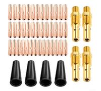 Yuanpgky Kit di 48 ugelli senza gas Flux Core con punte da 101,6 x 0,1 cm, 4 ugelli senza gas e 4 diffusori, compatibili con Magnum 100L/100SG, Weld-Pak