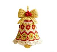Yuanpgky Kit di decorazioni natalizie fai da te all'uncinetto per principianti, set completo per le festività con lana per maglieria e istruzioni per creare un prodotto artigianale unico (giallo)