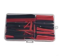 Yuanpgky Kit di tubi termorestringenti in poliolefina, 150 pezzi, nero e rosso, 2: rapporto di restringimento, temperatura di funzionamento da -55 °C a +125 °C, per protezione e isolamento dei cavi