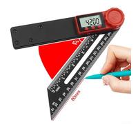 Yuanpgky Livella elettronica per LCD a 360 gradi digitale scorrevole T Bevel Gauge Angle Finder con lama in fibra di vetro di nylon rossa e nera da 180 mm, compatibile con la lavorazione del legno,