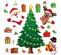 Yuanpgky Magneti natalizi per frigorifero, adesivi magnetici per frigorifero con Babbo Natale, albero di Natale, decorazione per frigorifero (CT495)