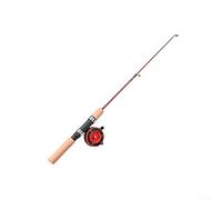 Yuanpgky Mini canna da pesca sul ghiaccio e mulinello per combo, telescopica portatile 60-65 cm estesa, in fibra di vetro leggera per rilevamento di morsi sensibili, compatibile con nero per EVA o
