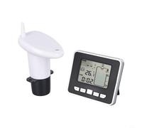 Yuanpgky Monitor di livello del serbatoio dell'acqua senza fili con visualizzazione della temperatura, schermo LCD digitale lettura remota indicatore del livello dell'acqua per cisterna della pioggia