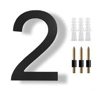 Yuanpgky Numero civico galleggiante da 20,3 cm, cartello moderno in acrilico per numero civico residenziale, nero, 3D, da parete, con accessori per il giardino di casa (2)