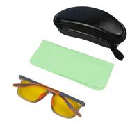 Yuanpgky Occhiali da guida con protezione anti-luce blu, lenti gialle per ridurre l'abbagliamento e una migliore visibilità in caso di nebbia e pioggia, con custodia rigida e